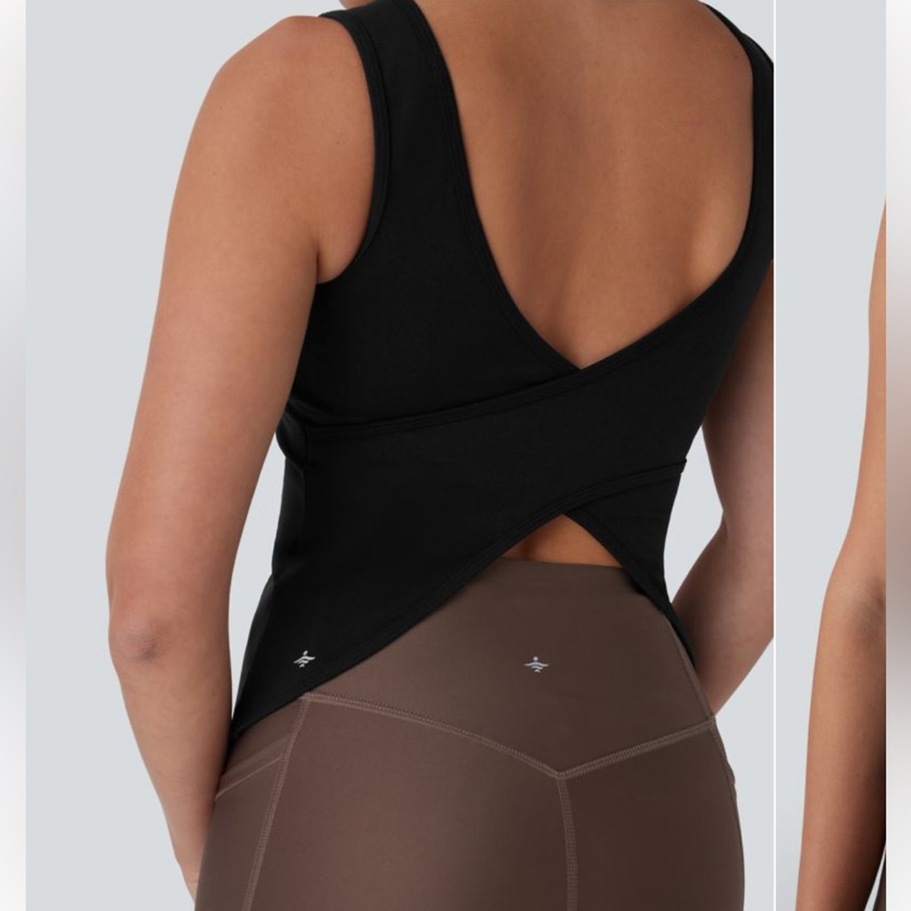 HALARA Black Cross-Back Tank Top